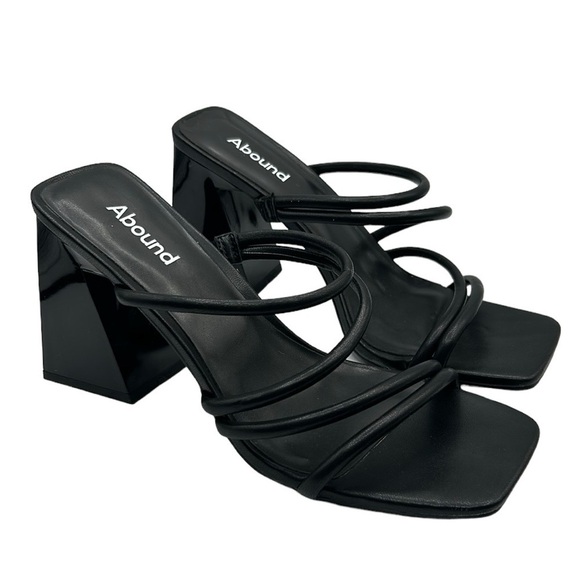 Abound Black Y2K 90's Slip On Block Heel Sandals Size 10 M New without tags! - Picture 1 of 8